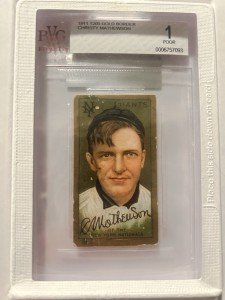 1911 Christy Mathewson T205 Gold Border Card