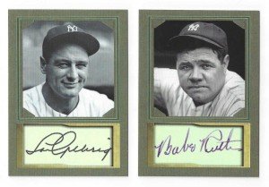 Babe Ruth & Lou Gehrig Promo Trading Cards