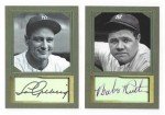 Babe Ruth & Lou Gehrig Promo Trading Cards