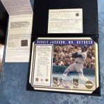 Reggie Jackson Autographed Photo with Lou Gehrig Stamps