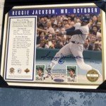 Reggie Jackson Autographed Photo with Lou Gehrig Stamps