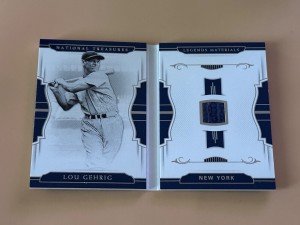 2018 National Treasures Lou Gehrig Jersey Card