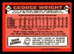 1986 Topps Tiffany George Wright Card #169