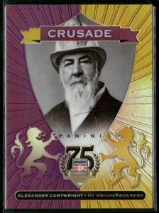 2014 Panini HOF Crusades Purple Alexander Cartwright Card