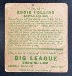 Eddie Collins 1933 Goudey Boston Red Sox Card