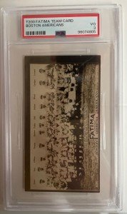 1913 Boston Americans T200 Fatima Team Card