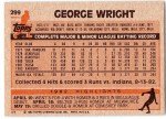 1983 Topps George Wright Texas Rangers Card