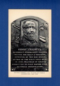 Henry Chadwick Baseball Pioneer Plaque Postcard 1953-55