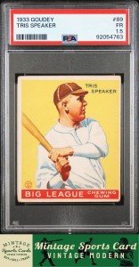 1933 Goudey Tris Speaker Kansas City Blues Card