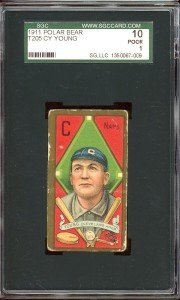 1911 T205 Cy Young Baseball Card - SGC 1