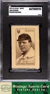 1909 S74 Silks John McGraw Card - Authentic