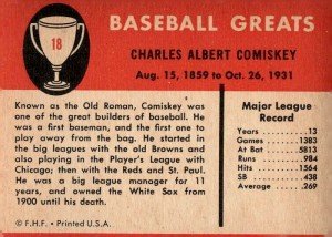1961 Fleer Baseball Greats #18 Charles Comiskey Card