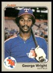 1983 Fleer George Wright Rookie Card #583