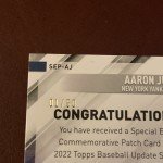 Aaron Judge 2022 Topps Update Lou Gehrig Patch