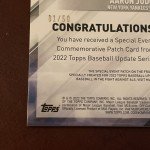 Aaron Judge 2022 Topps Update Lou Gehrig Patch