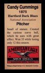 Candy Cummings 1875 Hartford Tobacco Card #42