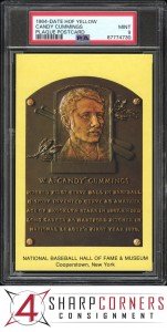 1964 Hall of Fame Candy Cummings Yellow Plaque