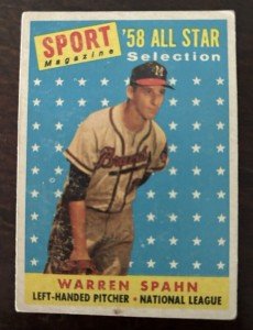 1958 Topps Warren Spahn All-Star Sports Card