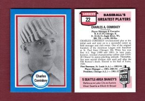 Charles Comiskey White Sox-Cardinals Shakeys Pizza Card