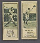 Babe Ruth & Ty Cobb 1924 Willard Card Reprints