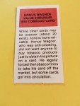 Honus Wagner Tobacco Card Reprint