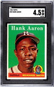 1958 Topps #30 Hank Aaron Sports Card SGC 4.5