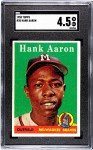 1958 Topps #30 Hank Aaron Sports Card SGC 4.5