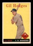 Gil Hodges 1958 Topps Baseball Card #162