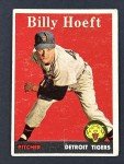 1958 Topps Billy Hoeft Yellow Triangle Card