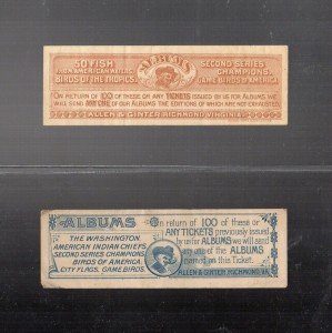 1887 Allen & Ginter Tobacco Insert Champions Lot