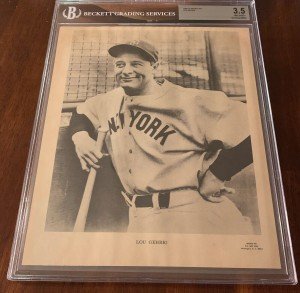 1960 Lou Gehrig Sports Pix Premiums Card BVG 3.5