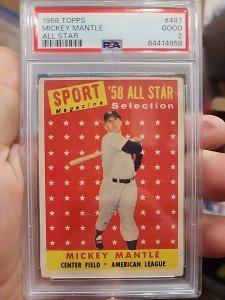 1958 Topps Sport Magazine Mickey Mantle All-Star Card