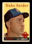1958 Topps Duke Snider Baseball Card #88