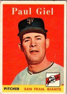1958 Topps Paul Giel Baseball Card #308
