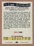 Ty Cobb 12 Detroit Tigers Batting Champion Card