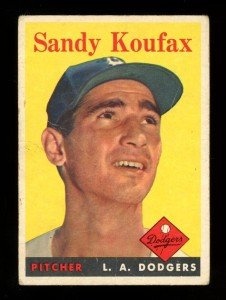 1958 Topps Sandy Koufax Baseball Card #187