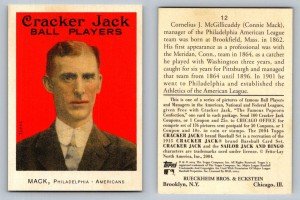 Connie Mack 1915 Cracker Jack Baseball Card