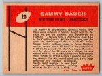 1960 Fleer Sammy Baugh Titans Card #20