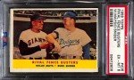 1958 Topps Mays & Snider Rival Fence Busters Card