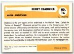 1980s SSPC Baseball Immortals Henry Chadwick #16