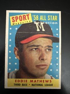 1958 Topps Sport Magazine Eddie Mathews All-Star #480