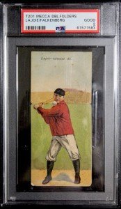 1911 T201 Mecca Double Folders Nap Lajoie & Fred Falkenberg