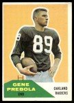 1960 Fleer Gene Prebola Raiders Football Card