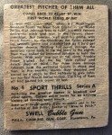 1948 Swell Sport Thrills Walter Johnson Baseball Card