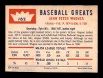 1960 Fleer Honus Wagner #62 Baseball Card