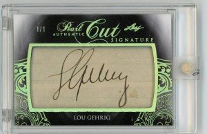 Lou Gehrig Leaf Pearl 1/1 Autograph Card