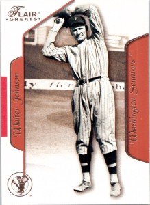 Walter Johnson 2003 Flair Greats Card #75