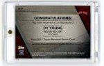 Cy Young Topps 1/1 Autograph Card