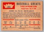 1960 Fleer Ty Cobb Card - Tigers #42