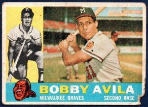 1960 Topps Bobby Avila #90 Milwaukee Braves Card
